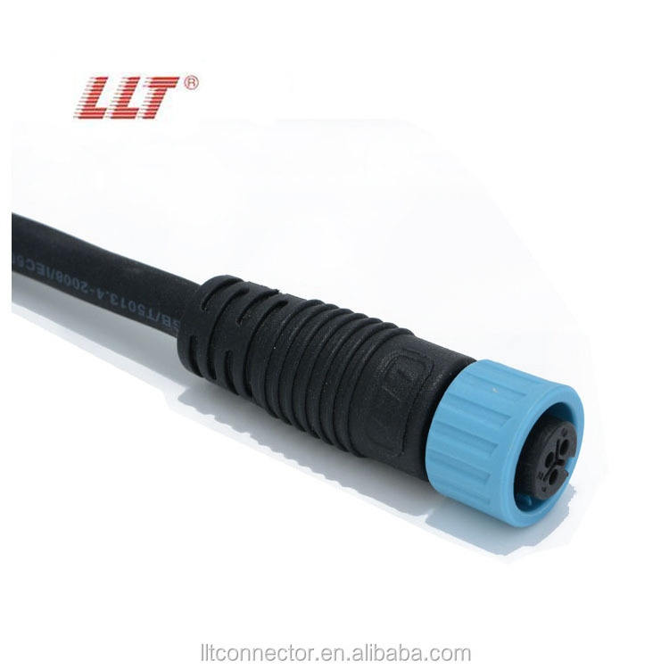 IP65 Push Lock M12 2 3 4 5 6 7 8 Pin Electrical Plastic Small Cable Connector For Lighting Solutions