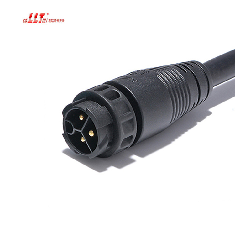 3 pin electrical connector outdoor cable IP67 waterproof automotive  PA66  m19 connector