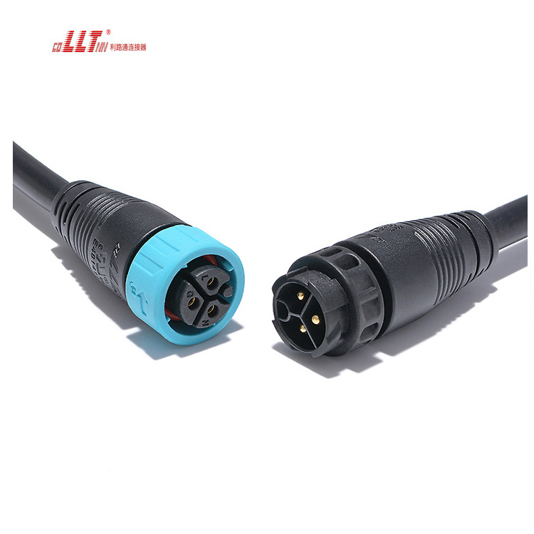 3 pin electrical connector outdoor cable IP67 waterproof automotive  PA66  m19 connector