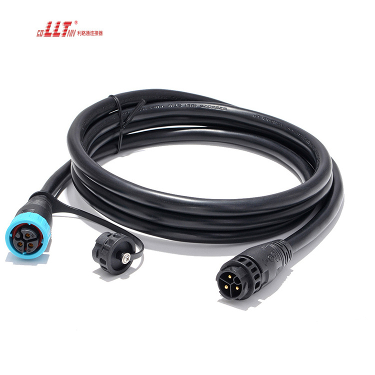 3 pin electrical connector outdoor cable IP67 waterproof automotive  PA66  m19 connector