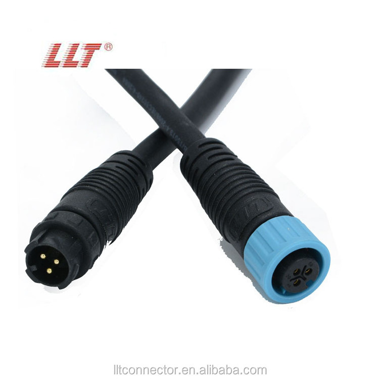 IP65 Push Lock M12 2 3 4 5 6 7 8 Pin Electrical Plastic Small Cable Connector For Lighting Solutions