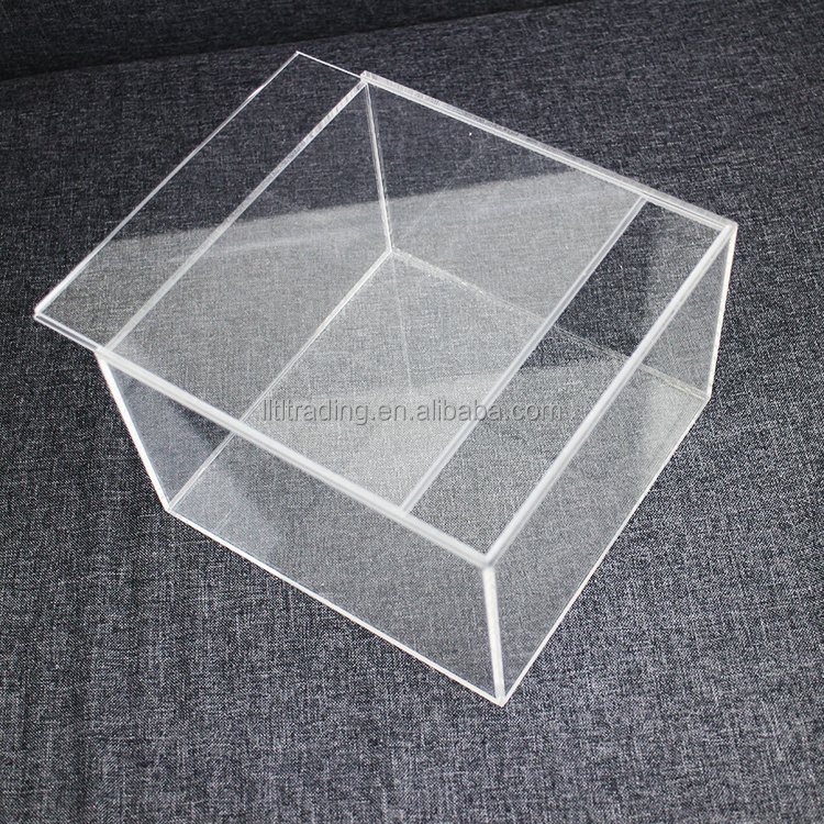 Custom private acrylic boxes with lid wholesale high glossy transparent acrylic handbag display box plexiglass clear gift boxes