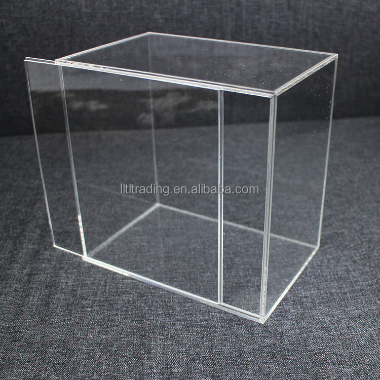 Custom private acrylic boxes with lid wholesale high glossy transparent acrylic handbag display box plexiglass clear gift boxes