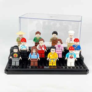 New version display cabinet for lego collections modular lego minifiguren display with black base rectangle lego display box