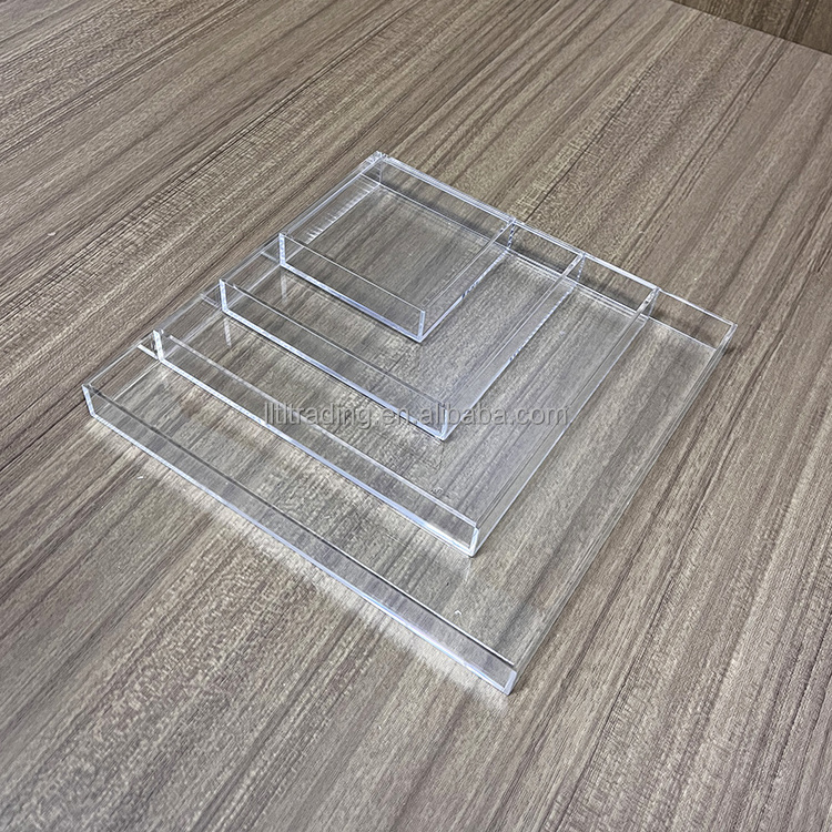 Acryl water flat tray plexiglass PMMA perpex wholesale transparent acrylic tray luxury 4x6 flat acrylic trays bulk cheap