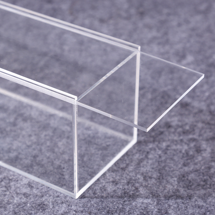 Custom clear rectangle square acrylic storage box with sliding lid laser cutting tall  promotion acrylic box