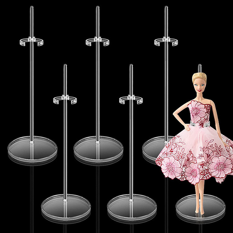 Doll Stand Support, Doll Display Holders, Transparent Mini Doll Stand, 9 to 12 Inch