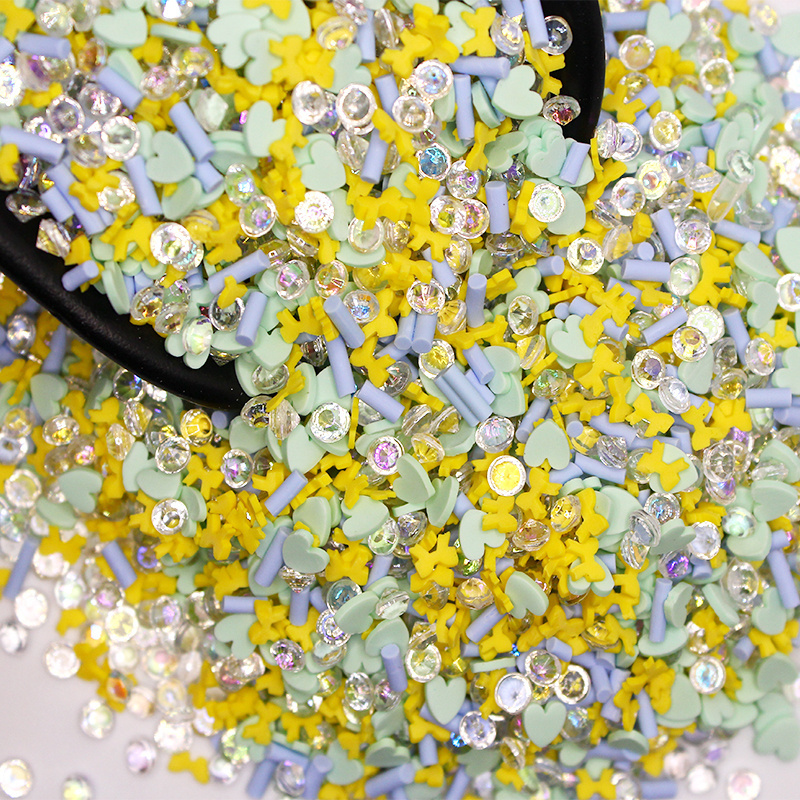 1kg Mixed Polymer Clay Pearls Rhinestone Cartoon Slices Sprinkles For DIY Crafts Slime Filling Nail Art Decoration Accessories