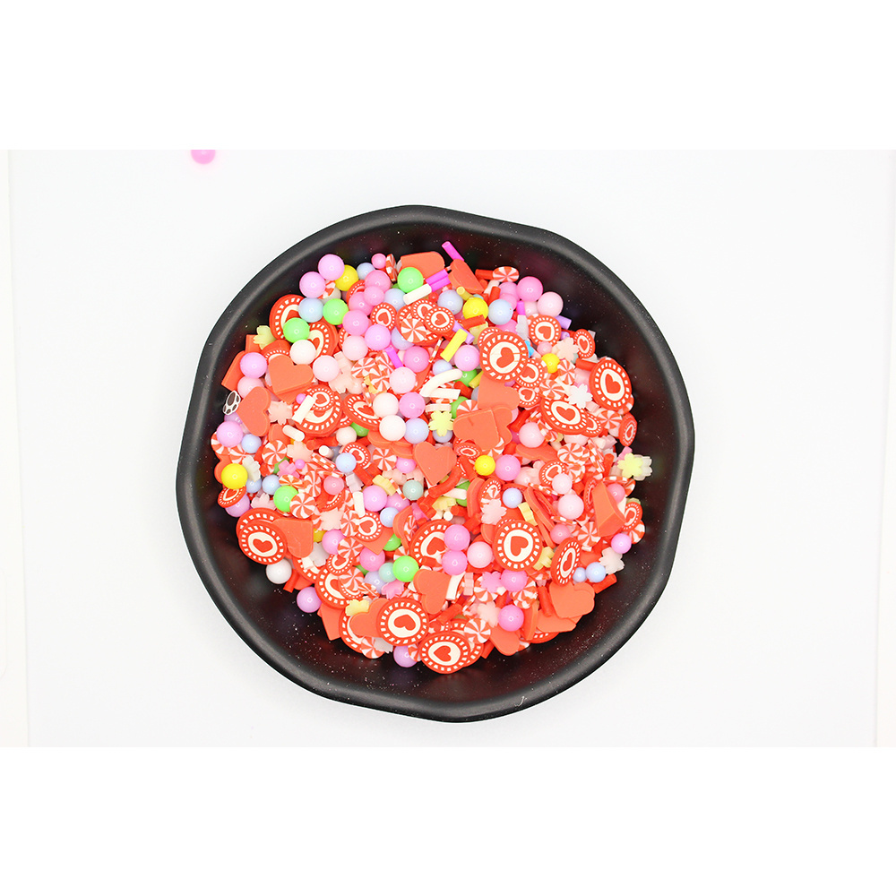 Mix Red Heart Candy Colorful beads Christomas Shape Sprinkle Polymer Clay Sprinkles for Craft Making Slime Charms