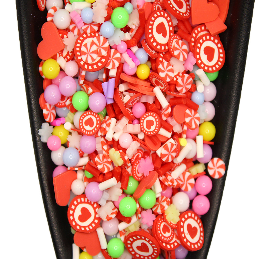 Mix Red Heart Candy Colorful beads Christomas Shape Sprinkle Polymer Clay Sprinkles for Craft Making Slime Charms