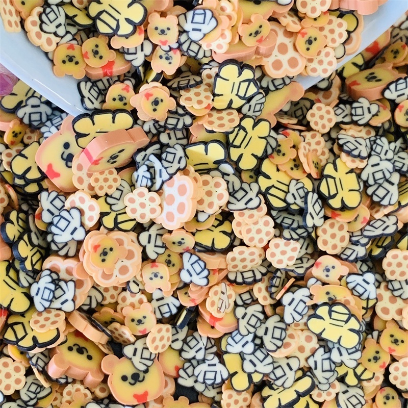 100g/bag Mixed Bee Flowers Honeycomb Polymer Clay Slices Sprinkles DIY Shaker Jewelry Stuff Slime Filling Nail Art Decorations