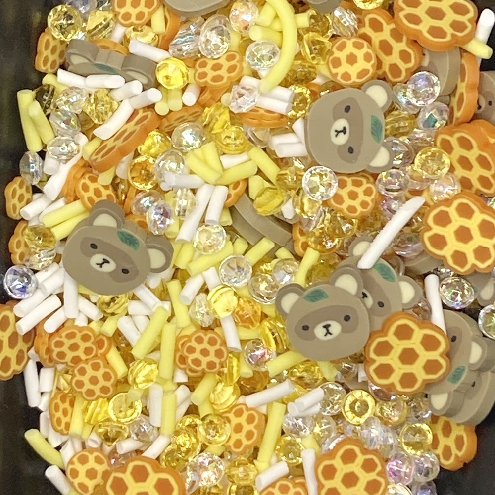 1kg Mixed Polymer Hot Bear Raccoon Honeycomb Clay Slices Sprinkles DIY Resin Shaker Stuff Slime Filling Nail Art Decorations