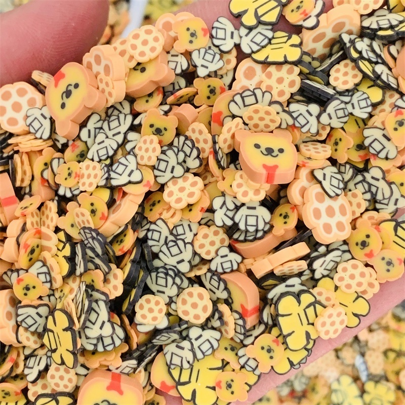 100g/bag Mixed Bee Flowers Honeycomb Polymer Clay Slices Sprinkles DIY Shaker Jewelry Stuff Slime Filling Nail Art Decorations