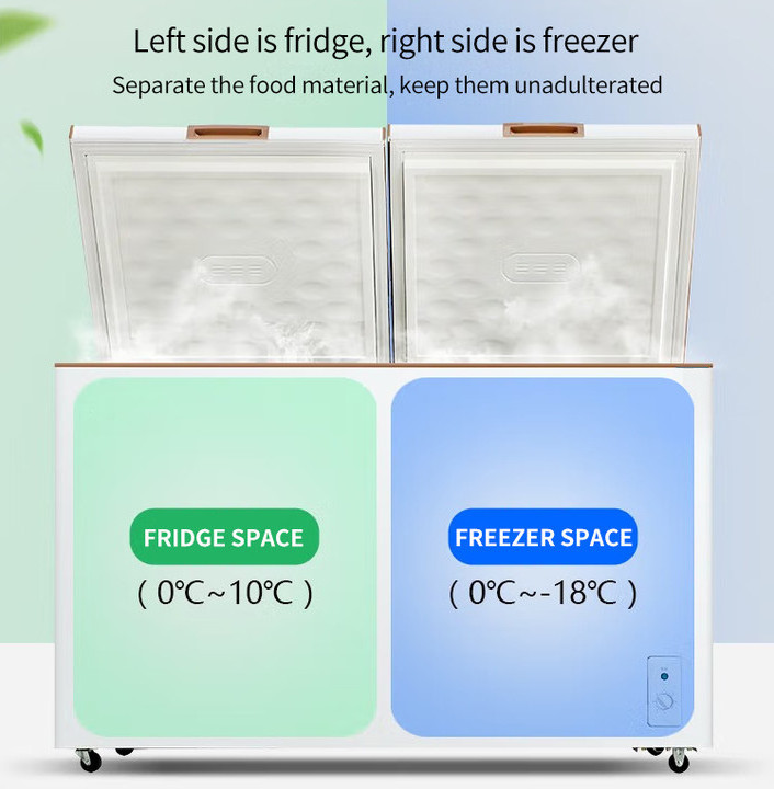 Fridges and deep freezers home 200 litres upright deep freezer double door top open double temperature refrigeration equipment