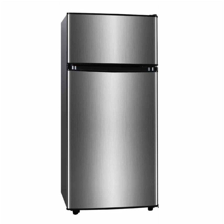 XRD-180 Top Freezer Double Door Fridges 168 Liters Home Refrigerator Stainless Steel Door Panel Fridge Refrigerator