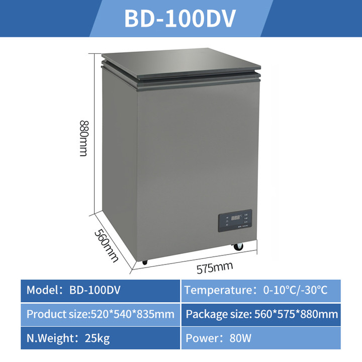 Ultra low temperature mini deep freezer -30 degree 100L energy saving high quality top open single door upright deep freezer