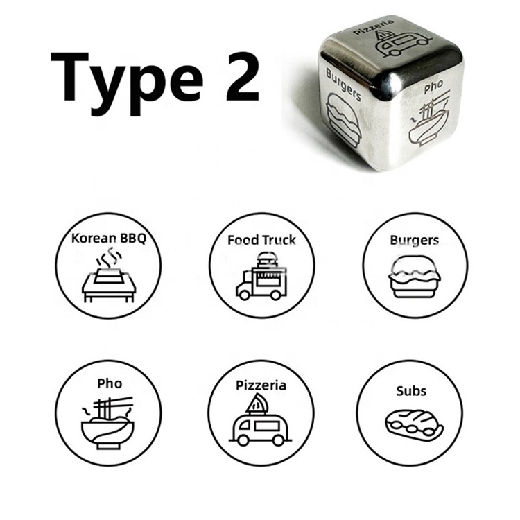 Quick Customize bulk silver Zinc aluminum 16mm D6 6 sided food decision dice