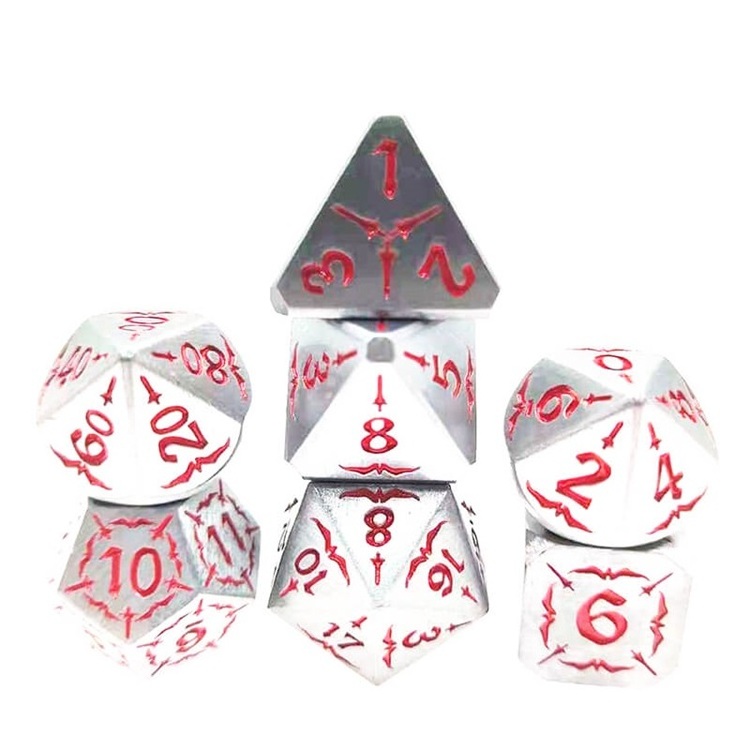 Eagle style High-precision engraving polyhedral metal loaded dice for dnd Board games