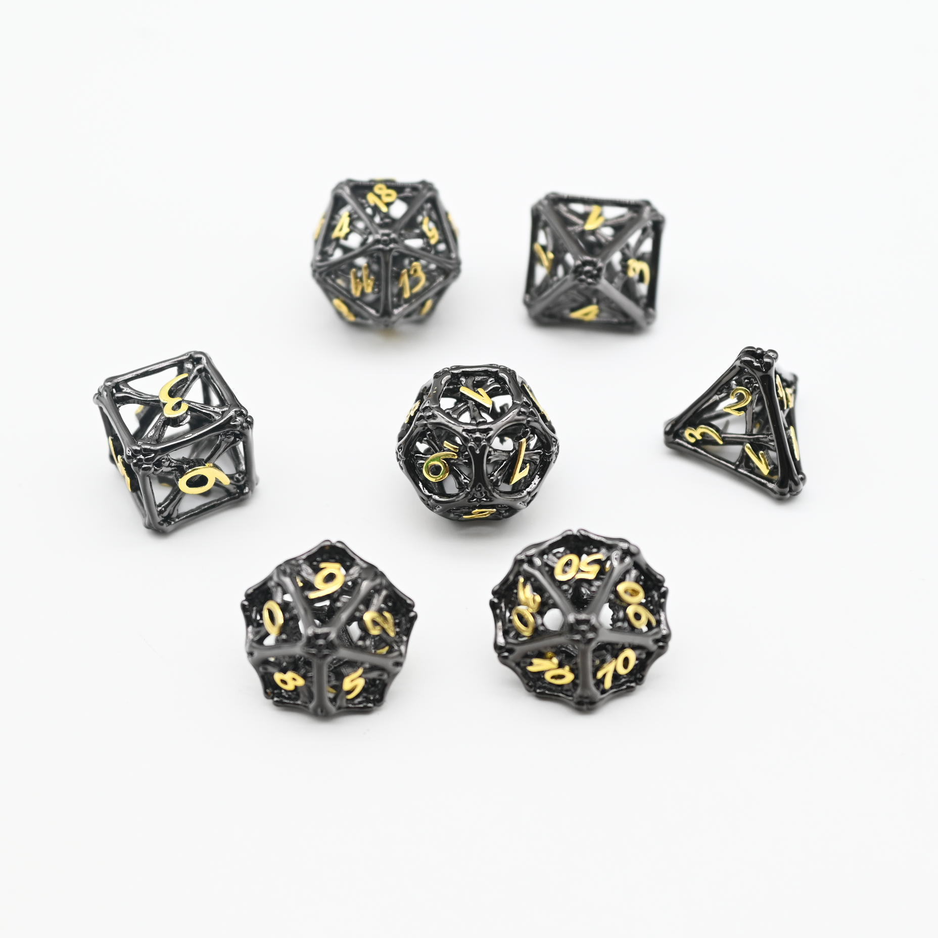 custom hollow rpg metal polyhedral loaded d20 gaming dice with dragon