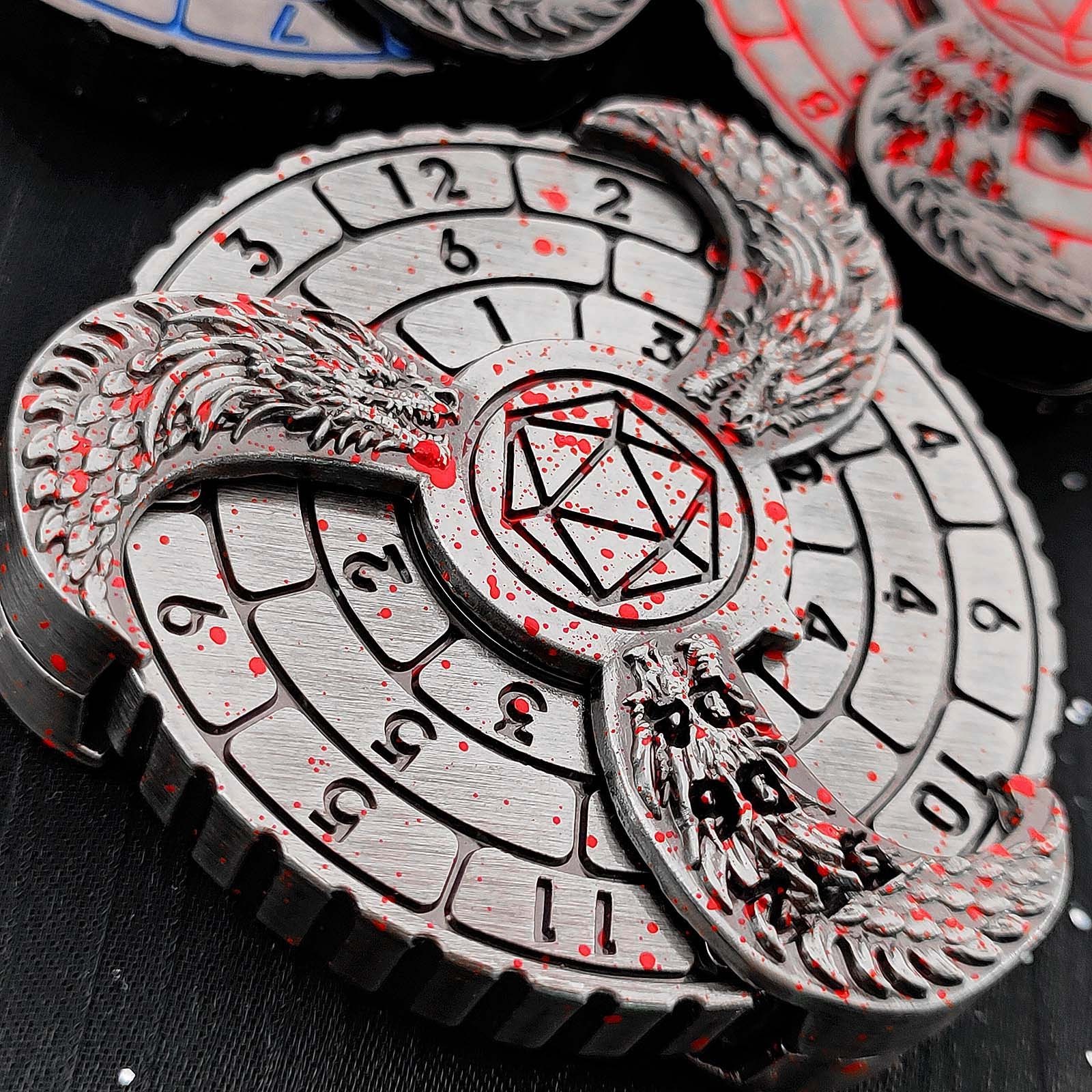 LM New high strength metal fidget spinner Dungeons and Dragons game Metal dice with exquisite gift box