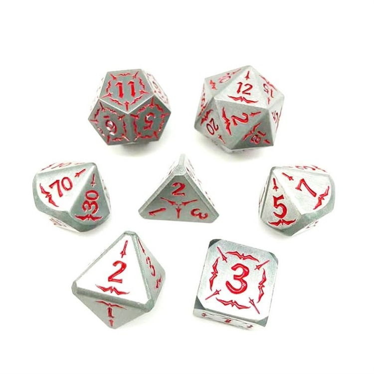 Eagle style High-precision engraving polyhedral metal loaded dice for dnd Board games