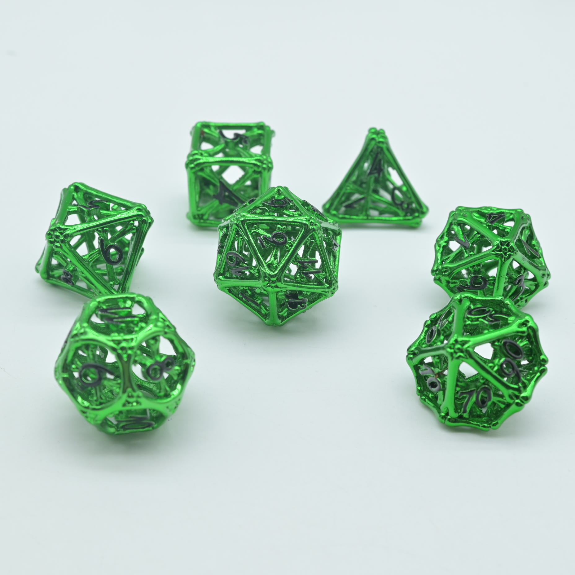 custom hollow rpg metal polyhedral loaded d20 gaming dice with dragon