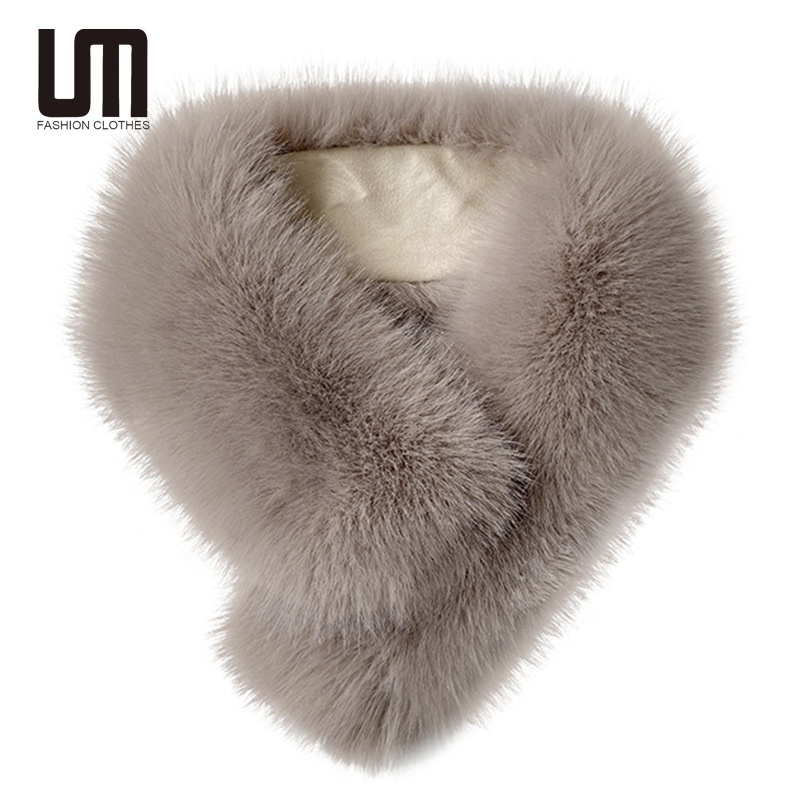 Liu Ming 2024 Winter New Arrivals Women's Long Thickened Warm Faux Fox Fur Scarf Fashion Style for Adults for Spring