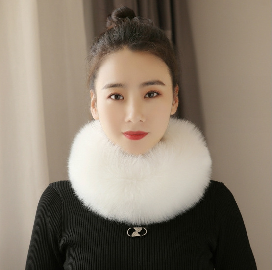 Liu Ming 2024 Winter New Arrivals Women's Long Thickened Warm Faux Fox Fur Scarf Fashion Style for Adults for Spring