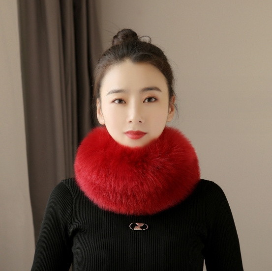 Liu Ming 2024 Winter New Arrivals Women's Long Thickened Warm Faux Fox Fur Scarf Fashion Style for Adults for Spring