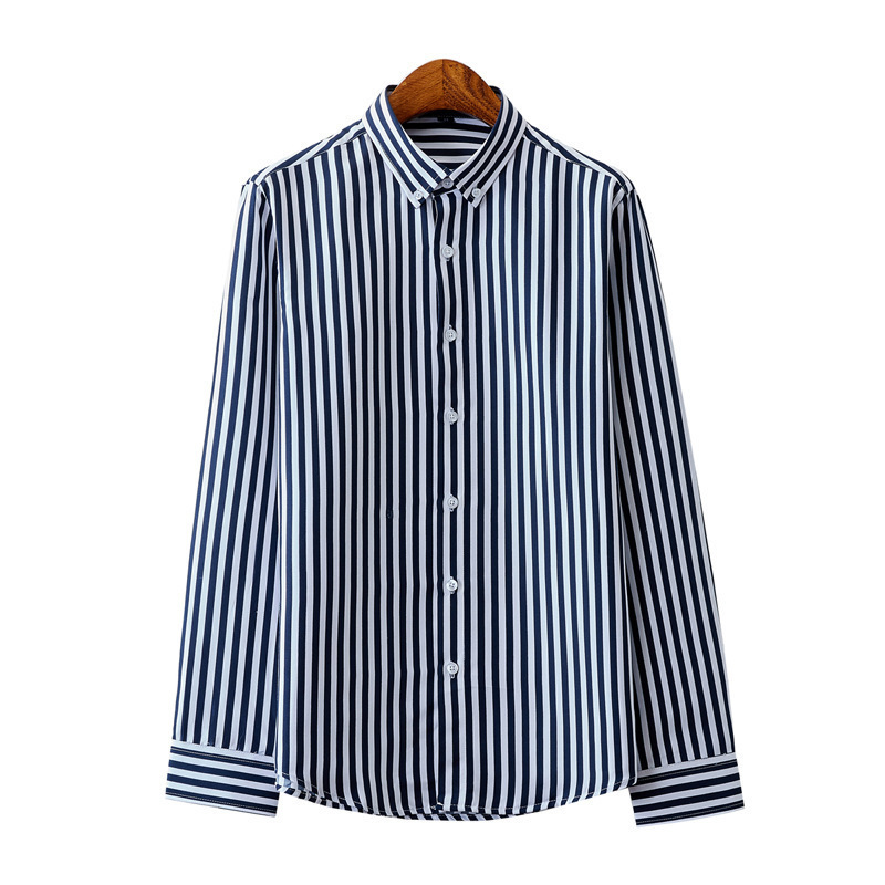 Liu Ming Wholesale Popular Fashion 2024 Autumn Men Clothing Striped Long Sleeve Button Formal Business Dress Shirts