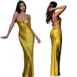 Liu Ming Valentines Day Gift Wholesale Fashion Women Elegant Satin Party Club Evening Maxi Dress