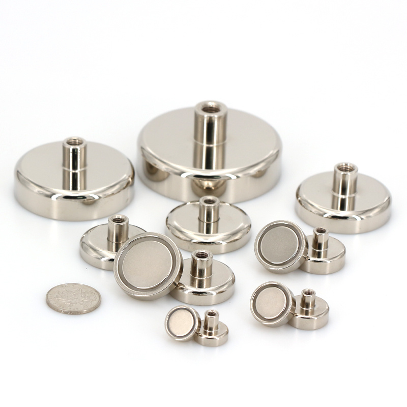 High Quality NdFeB Female Cup Neodymium Pot magnet with strong pulling force internal thread rod