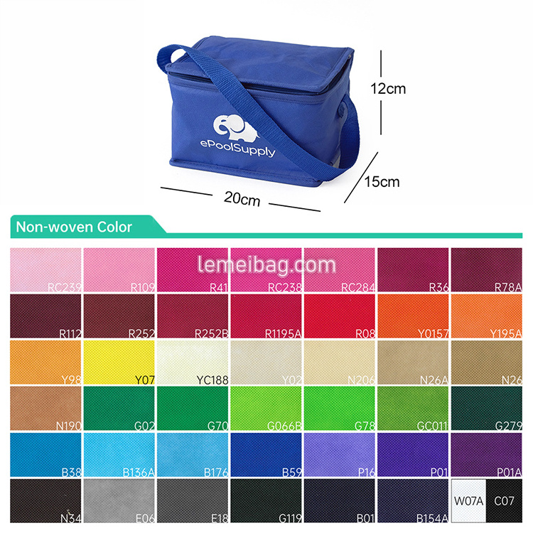 Small Blue Cool Insulated Lunch Bag With Custom Logo Eco Non Woven Ice Cooling Bag For Food