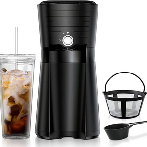 Iced Coffee Maker Single Serve Machine with Tumbler and Reusable Coffee Filter