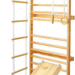 LM KIDS Children Play Equipment wall mounted pull up bar games climb wall for kids Pswedish wall ladder home gym for kids