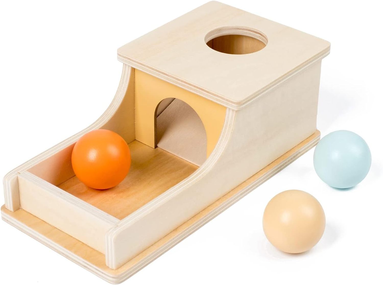 LM KIDS Montessori Toys for Babies 6-12 Months Box Wooden Ball Drop Toy Play