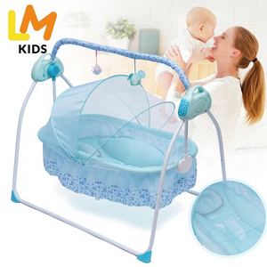 LM KIDS Music Cradle baby swing electric free shipping Swing Sleep Bed baby smart crib Smart Electric Baby Crib