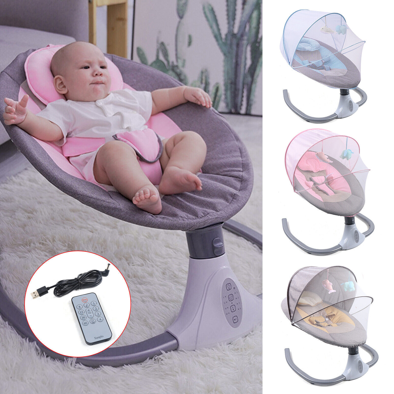 LM KIDS baby bouncer electric baby hammock cradle swing baby swing electric for twins