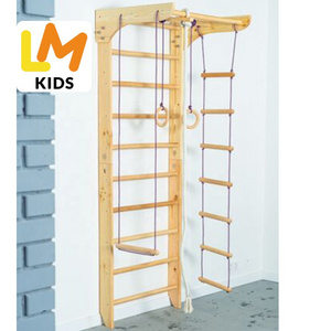 LM KIDS  Playgroundindoor children's gym wall pull up bar wall mounted climbing wall wooden gym