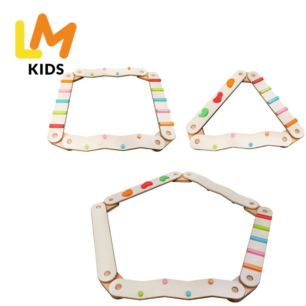 LM KIDS Cognitive Montessori Toy Toddlers with Stepping Stones Montessori Toddler Wooden Balance Beam