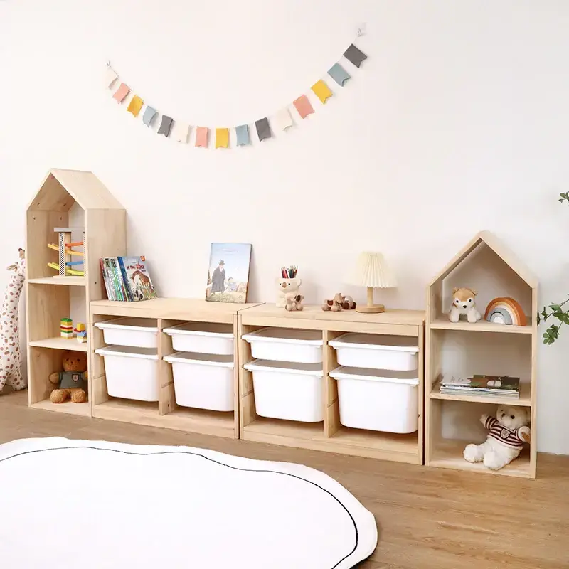 LM KIDS Kids Room Furniture Wood Children Toys Books Shoes Storage Shelf Combination Cabinet