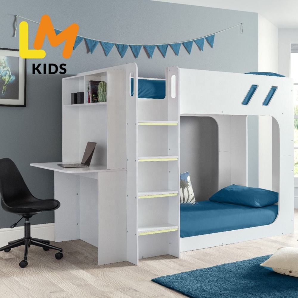 LM KIDS modern montessori furniture princess bed with slide and stairs for kids bunk bed for kids