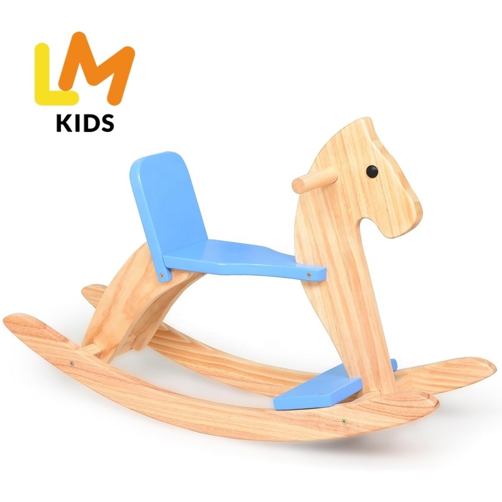 LM KIDS Infant Ride Toy Toddler Ride Animal Indoor/Outdoor Wooden Rocking Horse wooden horse sex toy hobby horse