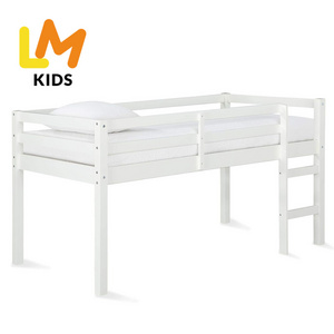 LM KIDS home furniture design single loft bed wooden bed design catalogue  white loft bed adult full size with stairs