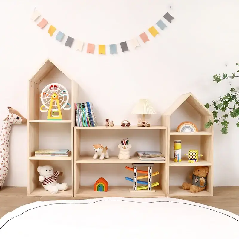 LM KIDS Kids Room Furniture Wood Children Toys Books Shoes Storage Shelf Combination Cabinet