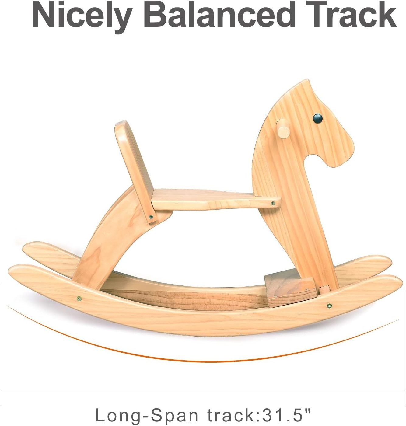 LM KIDS Infant Ride Toy Toddler Ride Animal Indoor/Outdoor Wooden Rocking Horse wooden horse sex toy hobby horse