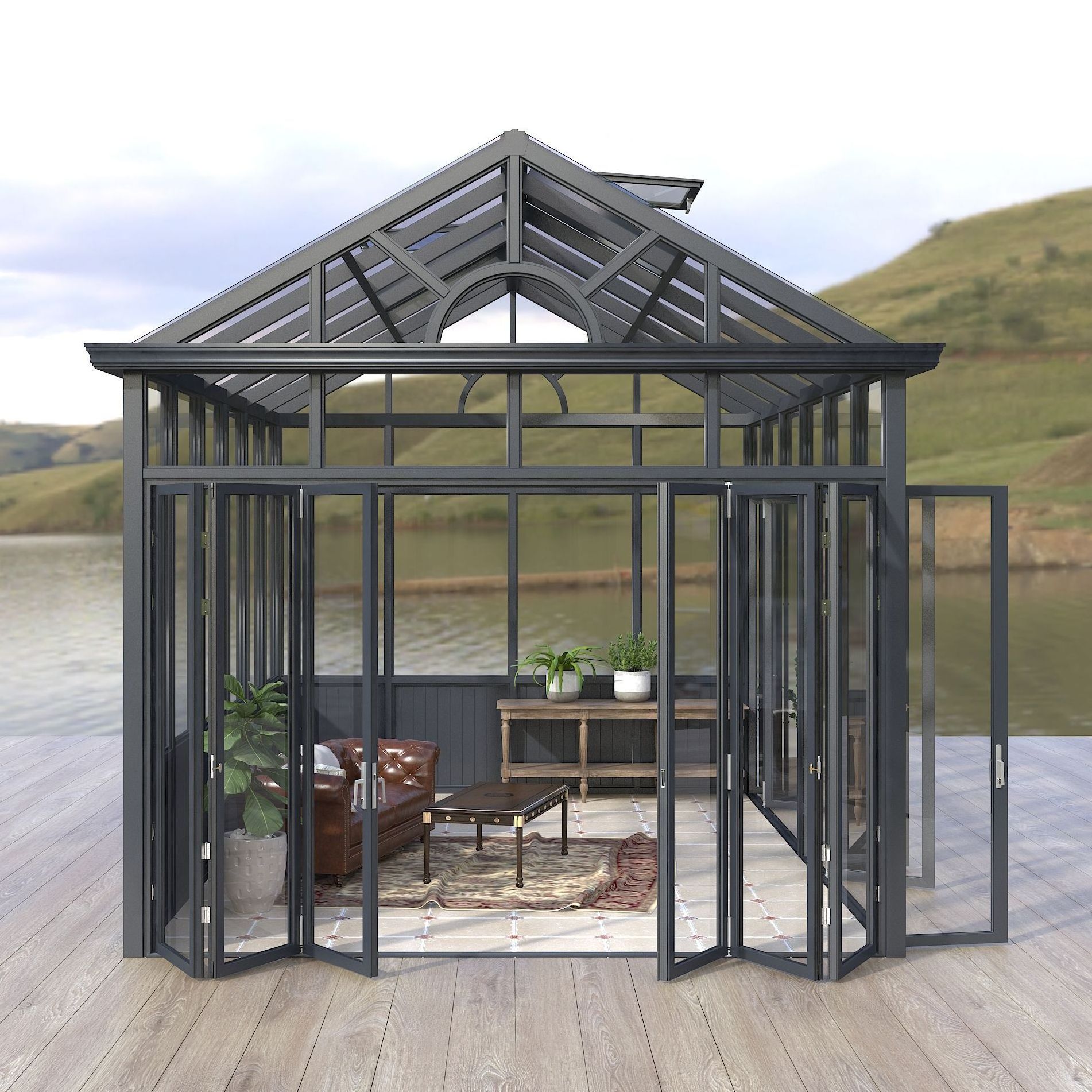 Aluminum alloy frame sunrooms glass houses free standing backyard sunroom