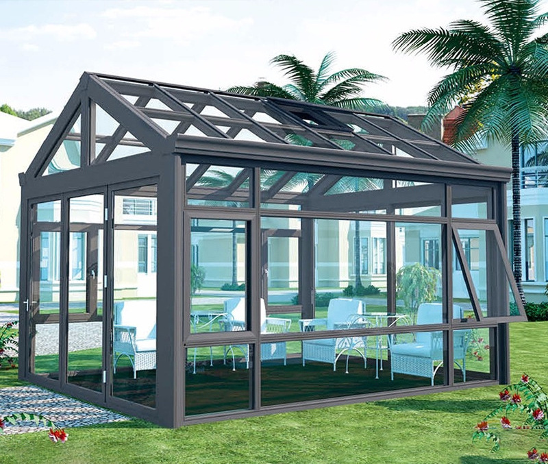 Hot selling Outdoor Garden Sunroom Tempered Sunlight Room Detachable Sunny Sunshine Aluminium alloy Glass Sunrooms For Villa