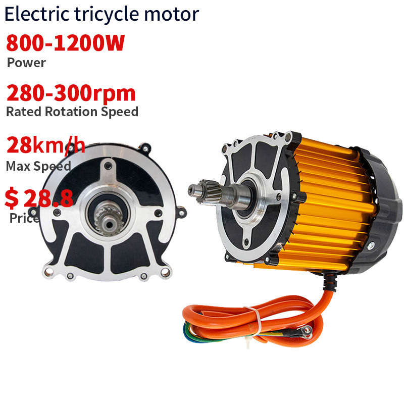 48V/60V/72V 800w-1200w BLDC hub motor 3 wheels electric tricycle for adults