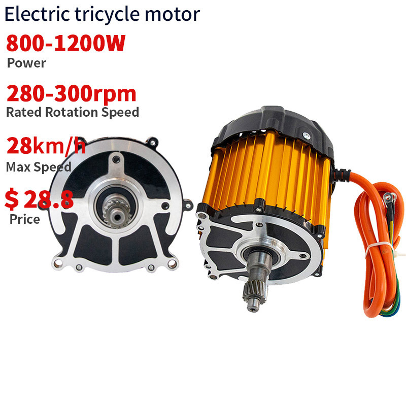 48V/60V/72V 800w-1200w BLDC hub motor 3 wheels electric tricycle for adults